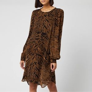 Ganni tiger Print Dress in US size 4, NWOT